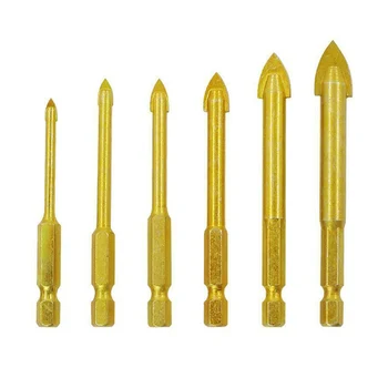 

7 Pcs Hexagonal Shank Triangular Head Bits for Wood Metal Glass Electric Hand Drill _WK
