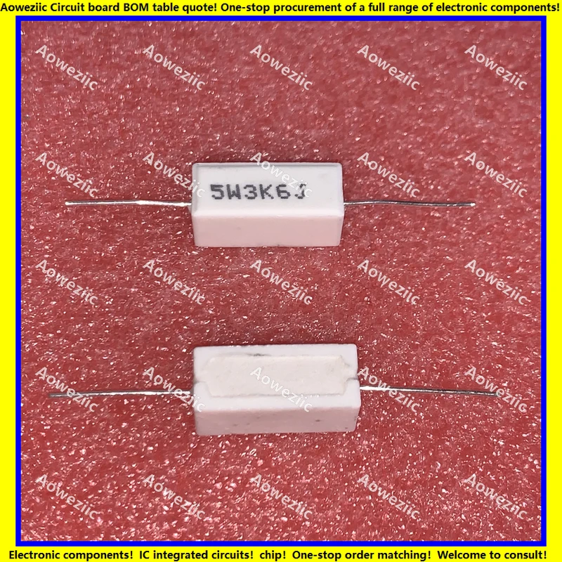 

10 шт., горизонтальное сопротивление цемента, 5 Вт, 3,6 K, 5W3600ohm, 5W3K6J, 5W360, 0RJ, керамическое сопротивление, точность 5%, сопротивление мощности