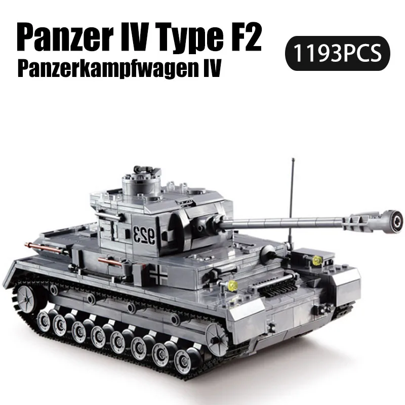 82010-11 город большой Panzer IV Typef2 Танк строительные блоки армия военная техника WW2 солдат фигурка с оружием кирпич дети мальчик игрушки