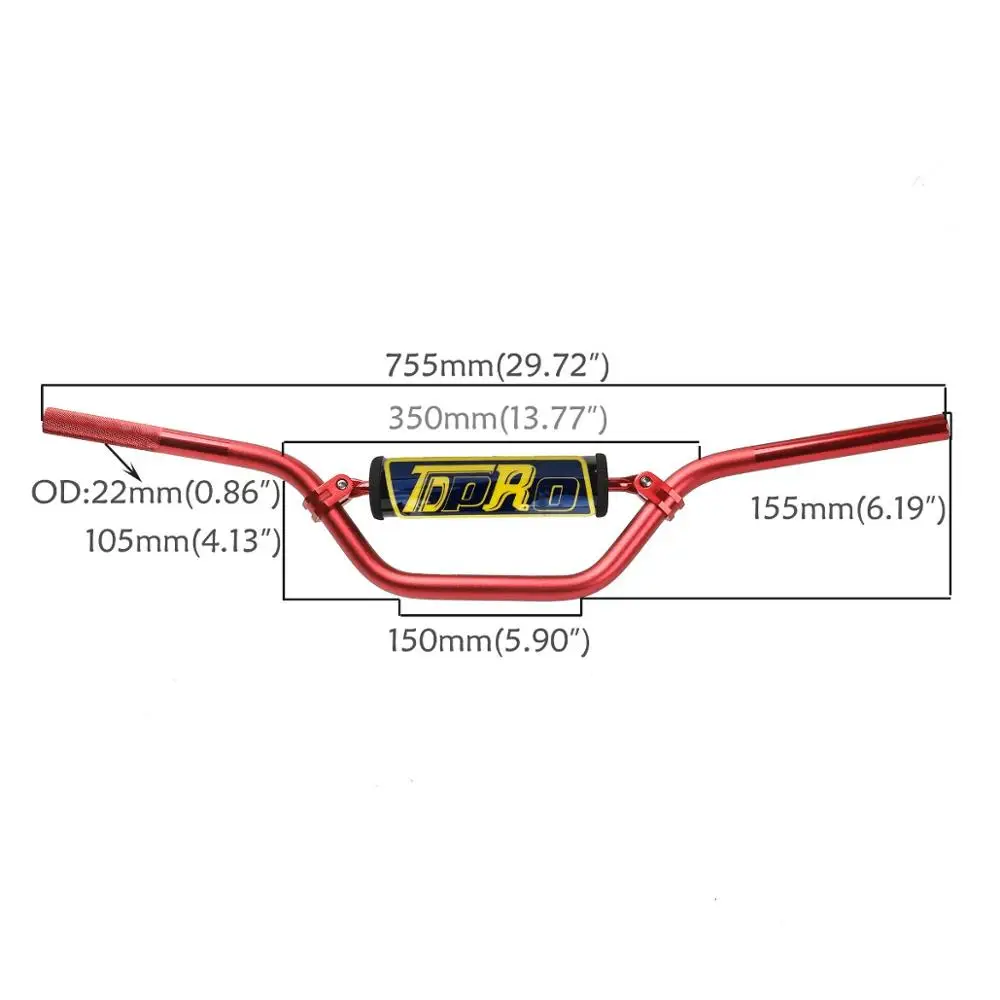 TDPRO мотоциклы 7/" 22 мм красный сплав Руль Накладка PIT Trail Dirt Bike Thumpstar Atomik DHZ SSR CRF70 CRF50 XR50 KLX110 TTR50