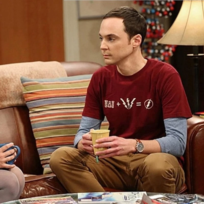 The Big Bang Theory Sheldon Cooper, Стильная хлопковая футболка с коротким рукавом, костюм флэш, одежда для бега, Забавные футболки для мужчин