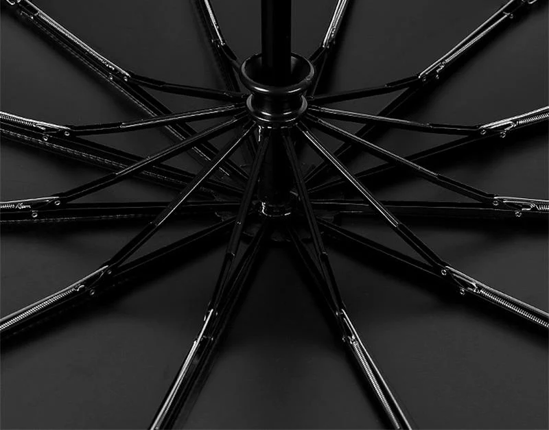 Only Jime Automatic Umbrella Solid Color 12 Bone Super Large Double Windproof Folding Umbrella Three Fold Unisex Umbrella