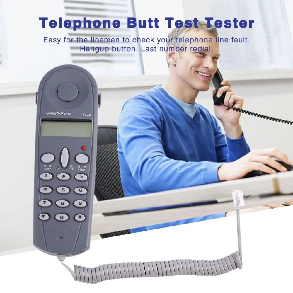 

1set Telephone Phone Line Network Cable Tester Butt Test Tester Lineman Tool Cable Set Newest