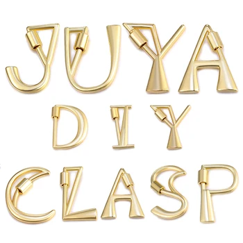 

Juya DIY Alphabet Letters Pendant Screw Lock Clasps Accessories Supplies For Hanging Chains Punk Name Jewelry Making Supplies