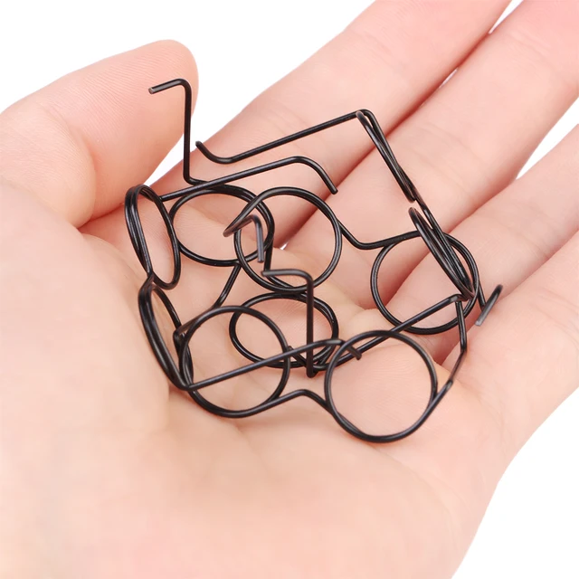 5Pcs Cute Round Doll Glasses Frame Lensless Mini Toy Eyeglasses Fashion Retro Lensless Eyewear Doll Accessories 3
