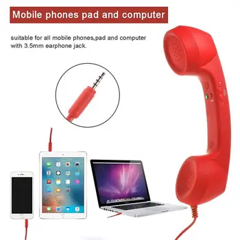 

Classic Retro Headset 3.5mm Phone Handset Comfort Telephone Handset Mini Mic Speaker Phone Call Receiver For Phone