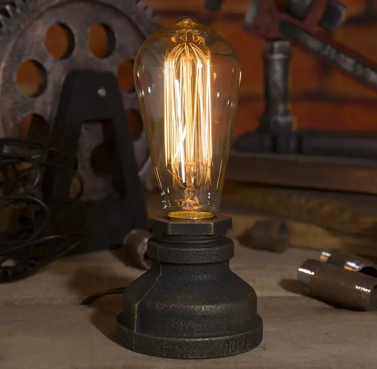 

country LED bar cafe industry wind restoring ancient ways conduit study of desk lamp dimming lamp of the head of a bed