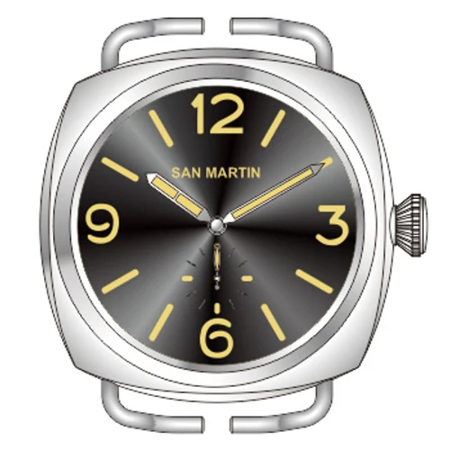 Сан-Мартин кварцевые часы для мужчин из нержавеющей стали для дайвинга Часы с сапфировым стеклом 200 м Водонепроницаемость коричневым кожаным ремешком женщи - Цвет: gray dial
