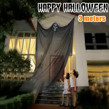 

Halloween Tools Scary Horror Hanging Skeleton Party Drop Ornament 3 Meters Scary Funny Naughty Pillar Skeleton Decoration