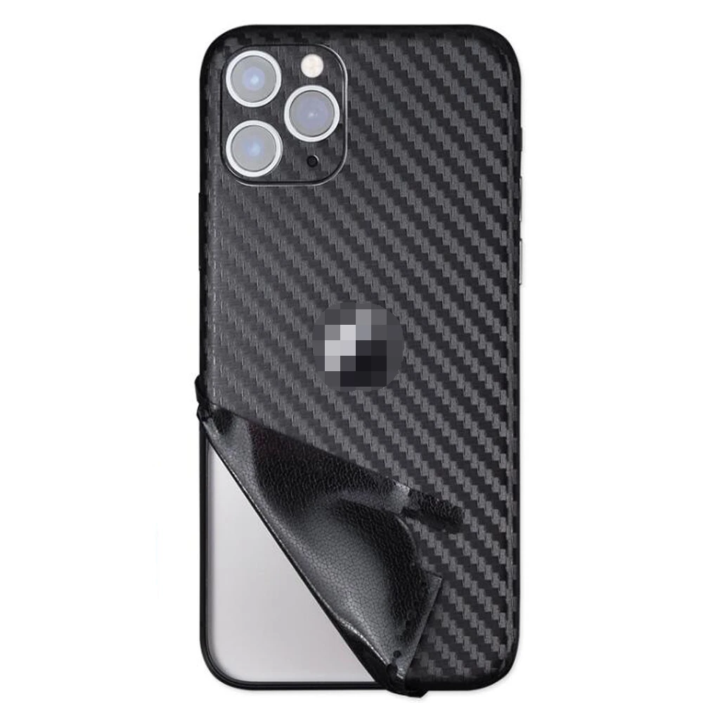 

New 3D Carbon Fiber Skins Film Wrap Phone Back Paste Sticker For iPhone XS MAX XR X 11 Pro Max 6 6S 7 8 Plus Black Sticker Film