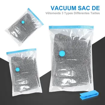 

Vacuum Bag for Clothe Storage Bag With Valve Transparent Border Folding Compressed Organizer Travel Space Saving Seal Packet HWC