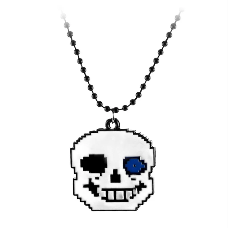 Серый Красное сердце пиксель ожерелье Undertale косплей костюм игра ювелирные изделия Frisk Chara подарок - Цвет: Серый