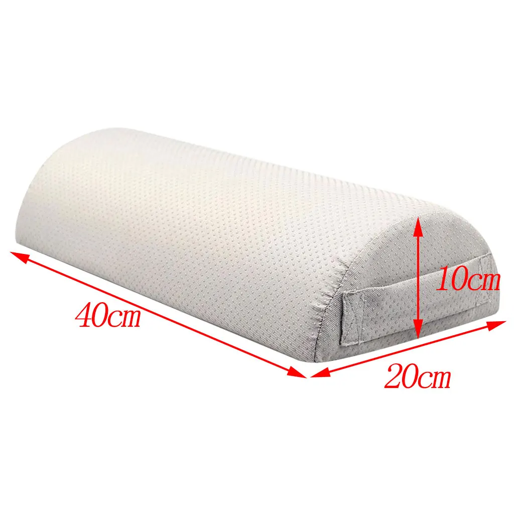 Memory Foam Footrest Cushion Half Moon Half Cylinder Bolster Under Desk Ergonomic Pillow for Office Travel Plane