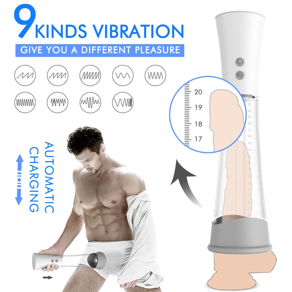 Koop Vibrator Voor Mannen Pomp Penisvergroting Pompen Dick Pro Extender Vacuümpomp Voor Mannen Dick Erectie Bijstaan Transparante Apparaat