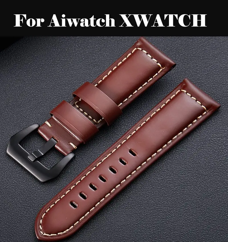 

Watchband Soft Calf Genuine Leather Watch Strap 18mm 20mm 22mm 24mm Watch Band Wristband For Aiwatch XWATCH