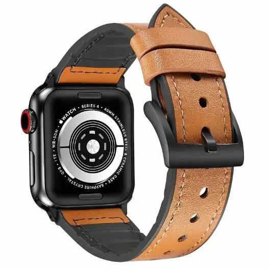 B-light brown Национальный ремень для наручных часов iwatch, ремешок для наручных часов Apple Watch, версии кожаный ремешок 38/42 мм 40 мм 44 мм, версия 1/2/3/4/5 - Цвет ремешка: B-light brown