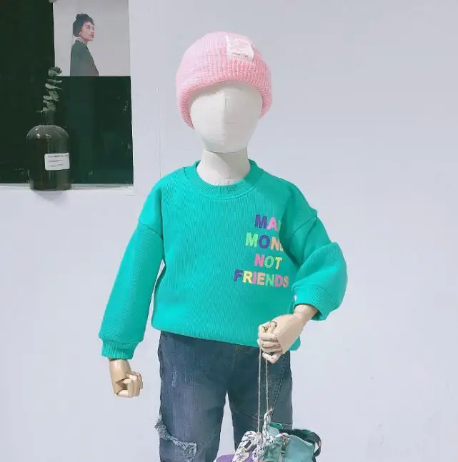 Новая утепленная футболка для мальчиков и девочек осенне-зимняя Модная хлопковая Детская толстовка с длинными рукавами на возраст от 2 до 7 лет