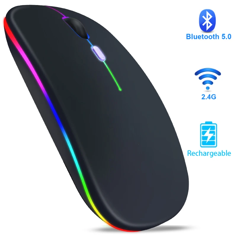 Rechargeable Wireless Mouse Computer Bluetooth Mouse Ergonomic Usb Mouse Silent Mause With Backlight RGB Mice For Laptop PC ipad wired computer mouse Mice