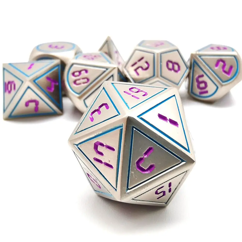 Набор из 7 металлических игральные кости DnD набор Dados Dobbelstene D20 многогранные