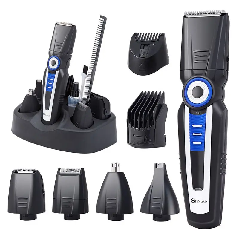

5 in 1 Electric Barber Hair Trimmer Nose Hair Clipper Beard Chamfer Shaving Machine Multi-function Multi-head Waterproof Razor