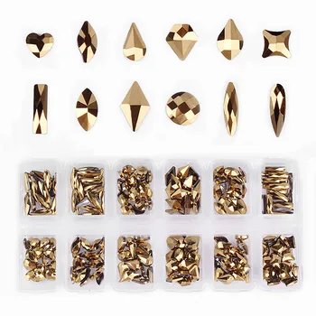 

240PCS Mixed Colorful Glass rhinestones For Nails 3D Crystal Stones For Nail Art Decorations Diy Design Manicure Diamonds