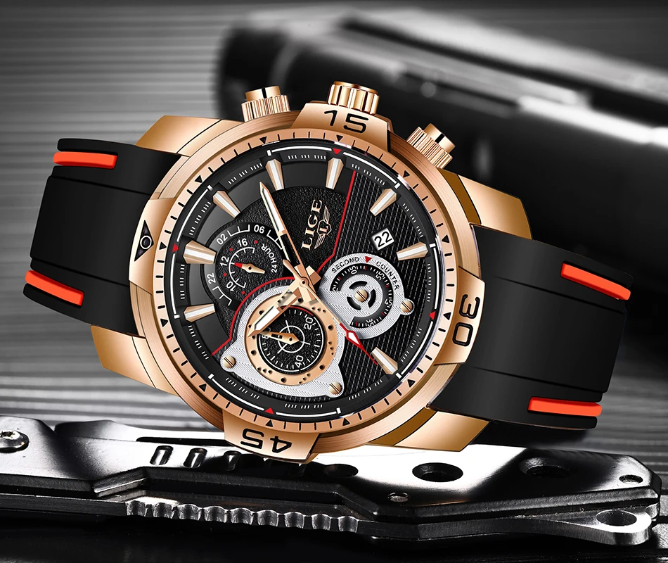 2022 LIGE Men Military Watches Luxury Creative Sport Watch Male Top brand Waterproof Quartz Watches Mens Clock Relogio Masculino