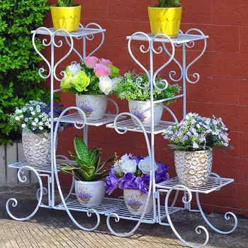 

wrought Iron Flower Models, A Hollow Floor Layers Of Indoor And Outdoor Living Room Multi-functional Flowerpot More Than Other