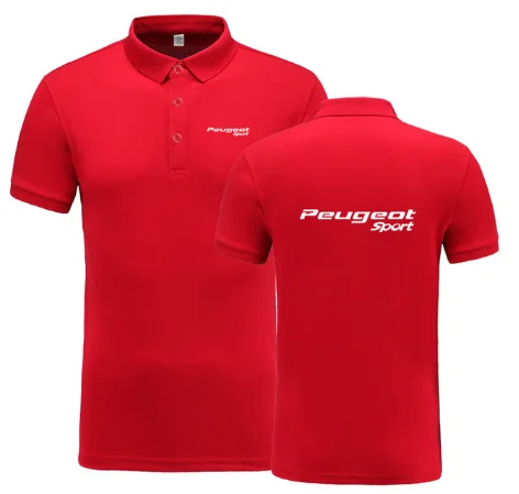 New Summer Short-sleeve Polo Homme High Quality Cotton Fashion for Peugeot logo Print Polo Shirt Casual Business Camisa Polo f r