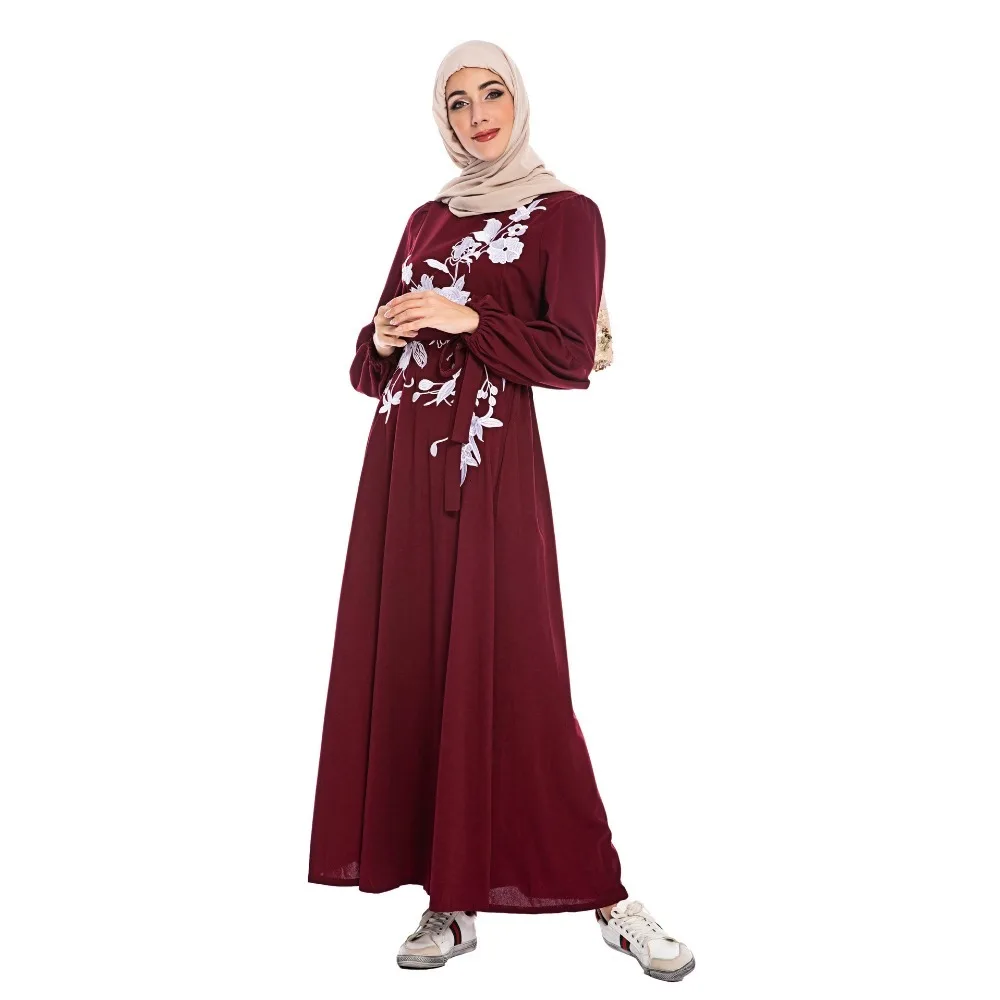 Elegnat мусульманская вышивка abaya Макси длинное платье, Роба платья кимоно Рамадан Eid Исламская, молитвенная Tesettur Elbise поклонение услуги
