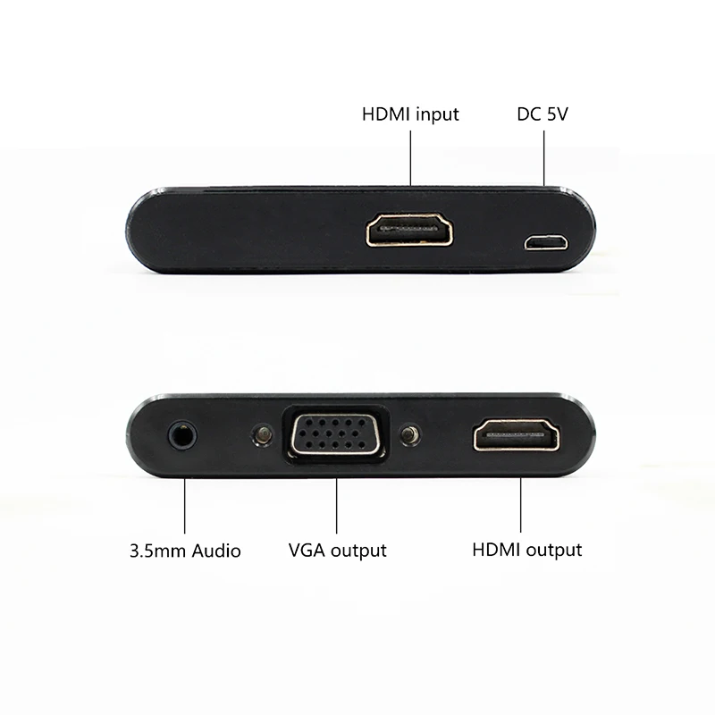 HDMI-совместим с VGAHDMI-совместимый сплиттер с диаметром 3,5 мм, двойной дисплей для проектора HDTV, адаптер VGA
