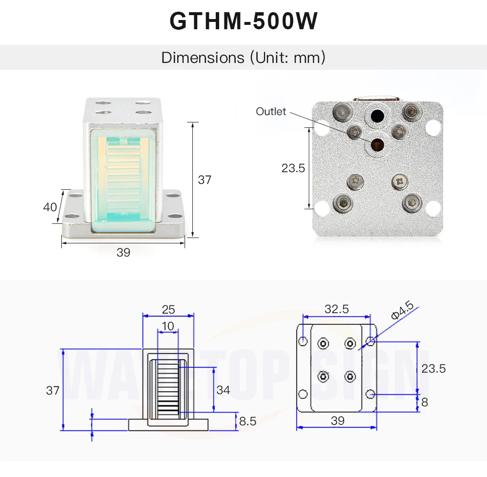WaveTopSign диодный лазерный модуль GTHM-500w и источник питания для удаления волос