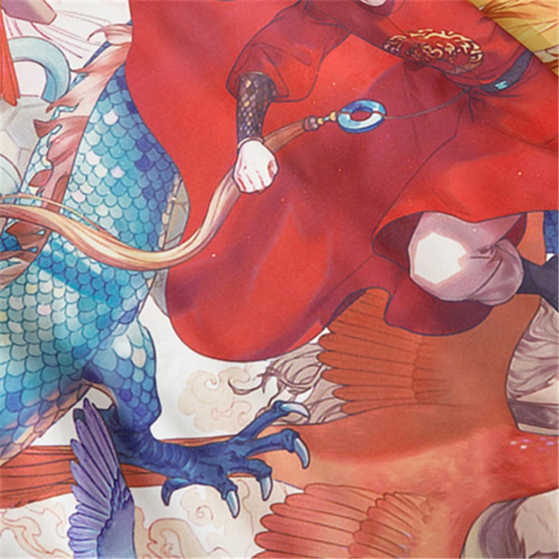 Haori Obi Cosplay Kimono Japanese Dragon and Phoenix Print Anime Cardigan Shirt Women Men Traditional Yukata Asian Clothing