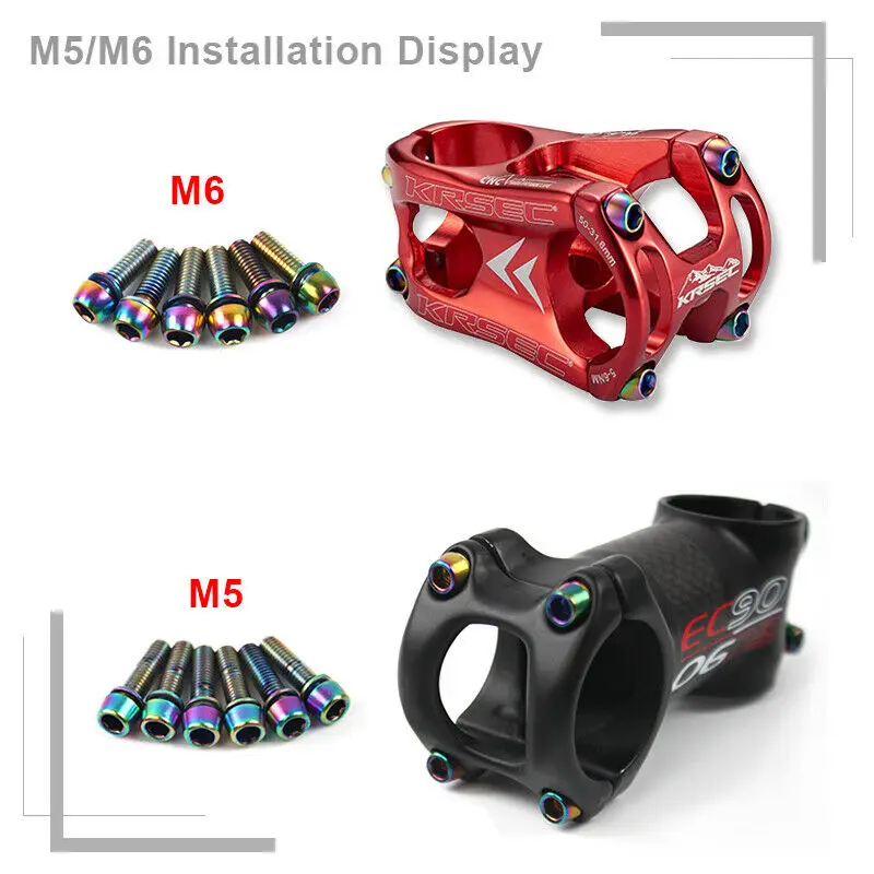 KRSEC M6/M5 MTB велосипед титана шток винт дорожный горный велосипед руль из нержавеющей стали винт велосипедные аксессуары