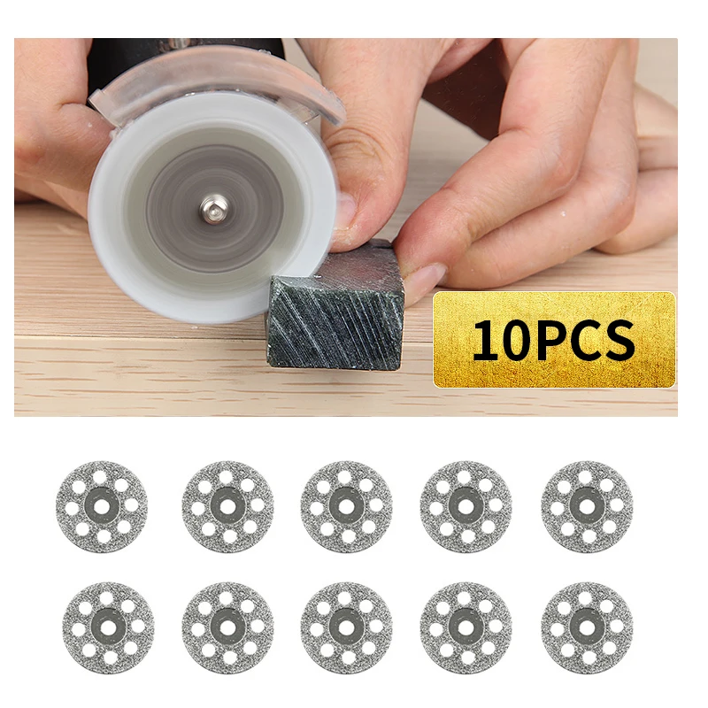 10 шт. 22 мм алмазный режущий диск 2 оправки для вращающихся инструментов аксессуары Высокое качество пильный диск