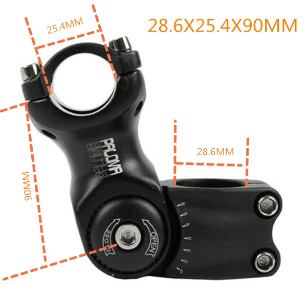 28.6X25.4X90MM Велосипедный регулируемый стержень MTB горная дорога стебли стояк 90 110 130 мм* 25,4 мм 31,8 мм* 90/120 мм - Цвет: 28.6X25.4X90MM