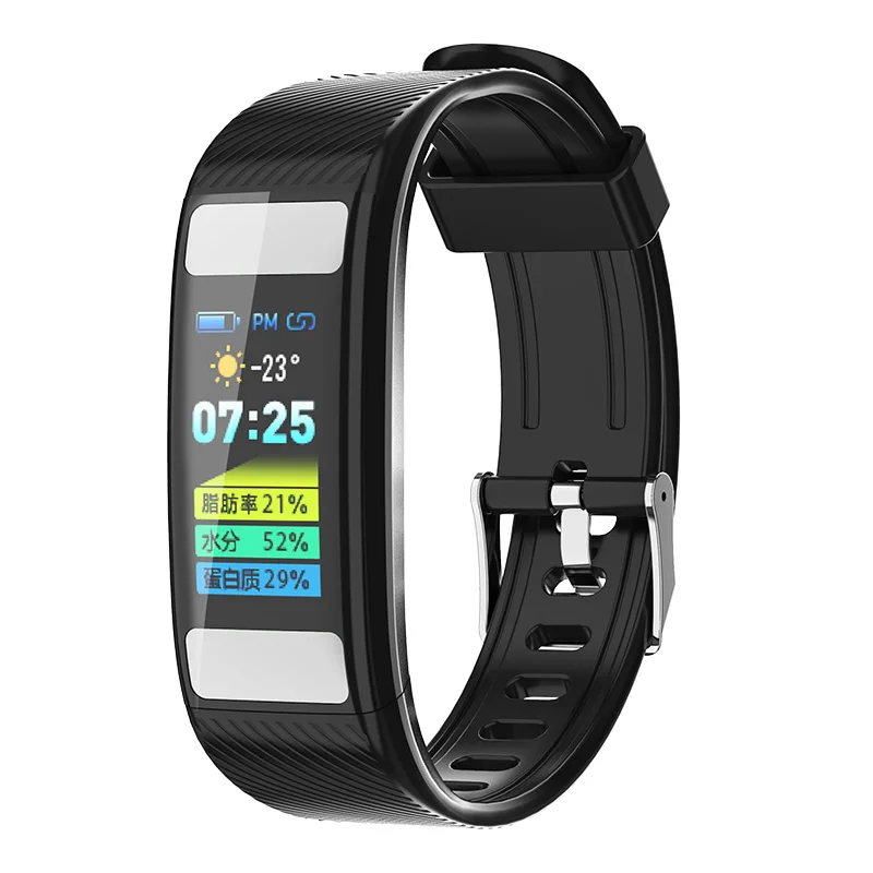 

KYCXD Body fat color screen smart bracelet heart rate monitoring bluetooth step gauge waterproof wristbands sports bracelet
