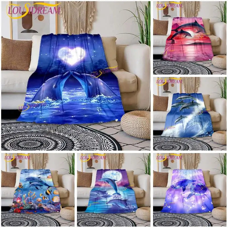 

Dolphin series flannel blanket sofa quilt cover travel bedding export soft plush flannel blanket