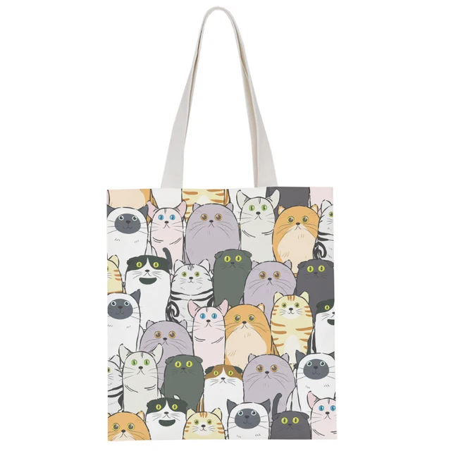 New Fashion Ladies Canvas Shoulder Bag Cute Animal Pink Sweet Girl Handbag Casual Harajuku Light Storage Bag Funny Shopping Bag style3