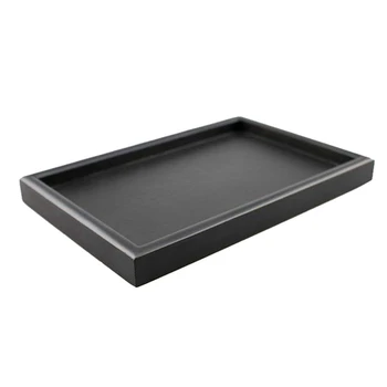 

Wooden serving tray tea dishes plate- Black