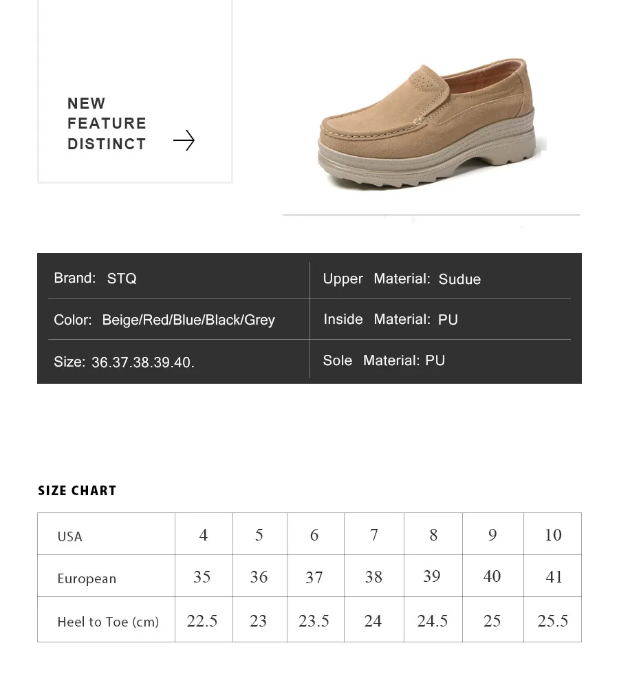 STQ/; осенние кроссовки на платформе; замшевые кожаные лоферы без застежки; женские повседневные кроссовки на плоской подошве; 3216