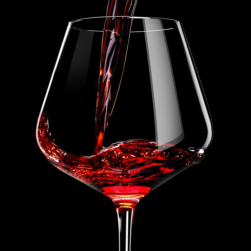 2pcs Collection Level Handmade Red Wine Glass Ultra-Thin Crystal Burgundy Bordeaux Goblet Art Big Belly Tasting Cup Wedding Gift