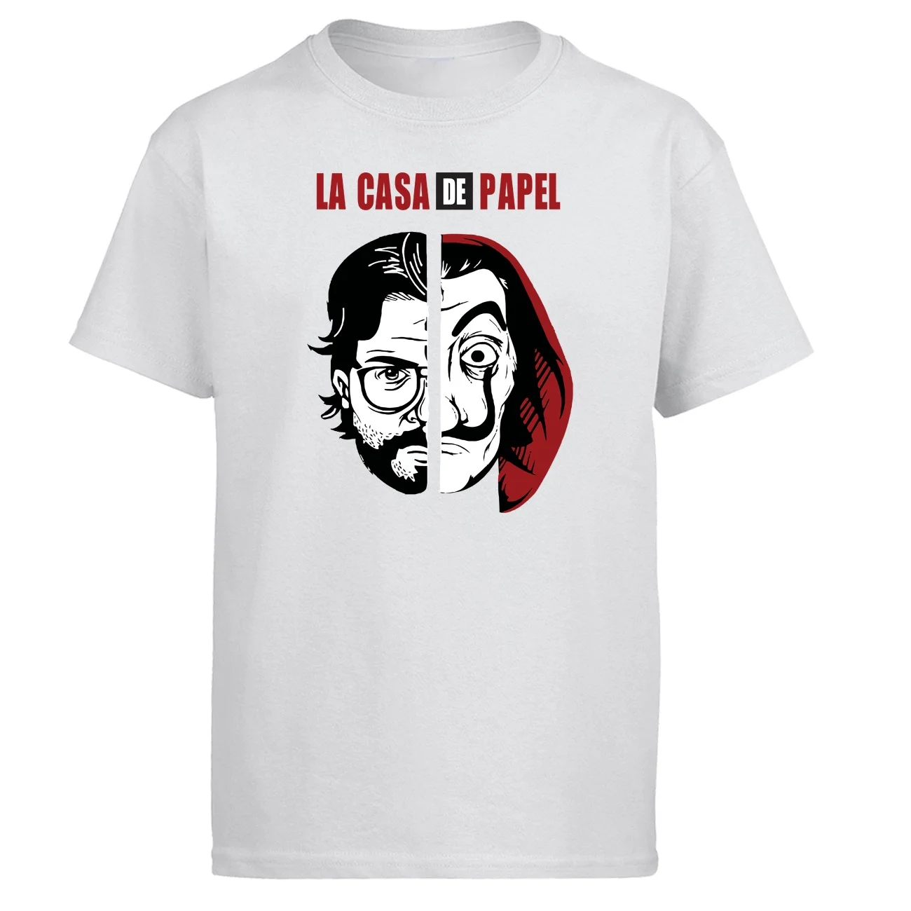 Мужская футболка с коротким рукавом La Casa De Papel черно белые хлопковые футболки и