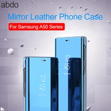 Умный зеркальный флип-чехол для samsung Galaxy A50 A70 A40 A30 A20E A20 A10 M30 M20 M10 чехол Магнитный кожаный PU задний Чехол Для Телефона