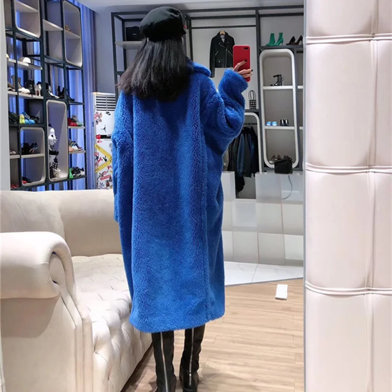 

Coat Real Fur Alpaca Women 2020 Winter Suit Collar Long Nature Teddy Bear Fur Coats Overcoat Female Genuine Furs Jacket s s