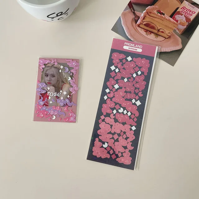 1Pc Gradient Ribbon Star Decoration Laser Stickers Scrapbooking Hand Account Kawaii Stationery Korean Sticker School Suppliesr 1Pc Laser stickers G