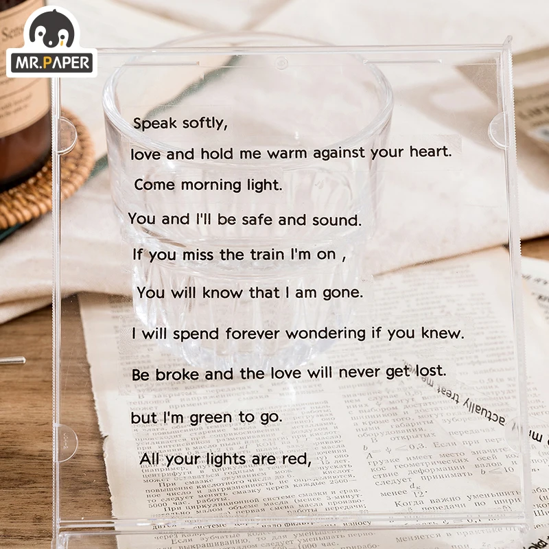 Mr.paper 8 Design Strip Sticker Pack Life Excerpt Series Scrapbook Planner Decoration Stationery Sticker