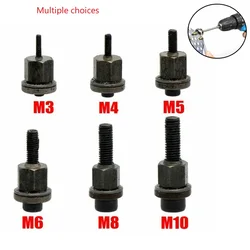 Ensemble de têtes de pistolet à écrou en acier inoxydable, rivets M3 M4 M5 M6 M8 M10, adaptateur de perceuse à écrou pour les outils de riveteuse à main 6 pièces 