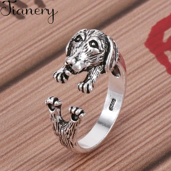 

JIANERY Bohemian Fashion 925 Sterling Silver Dog Rings For Women Retro Engagement Jewelry Wholesale