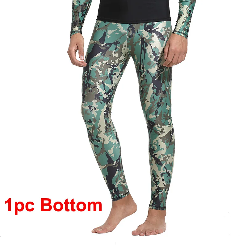 8025 grn Pants only Новинка, Мужская Рашгард, длинный рукав, купальник, камуфляж, Рашгард, рубашка+ леггинсы, для серфинга, для плавания, колготки, скины, купальник, UPF50 - Цвет: 8025 grn Pants only