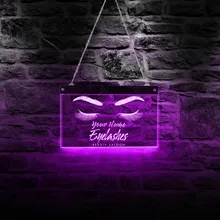 

Eyelashes Beauty Salon LED Business Open Sign Board Eyelash Extension Electronic Light Up Sign for Retail Businesses Displays